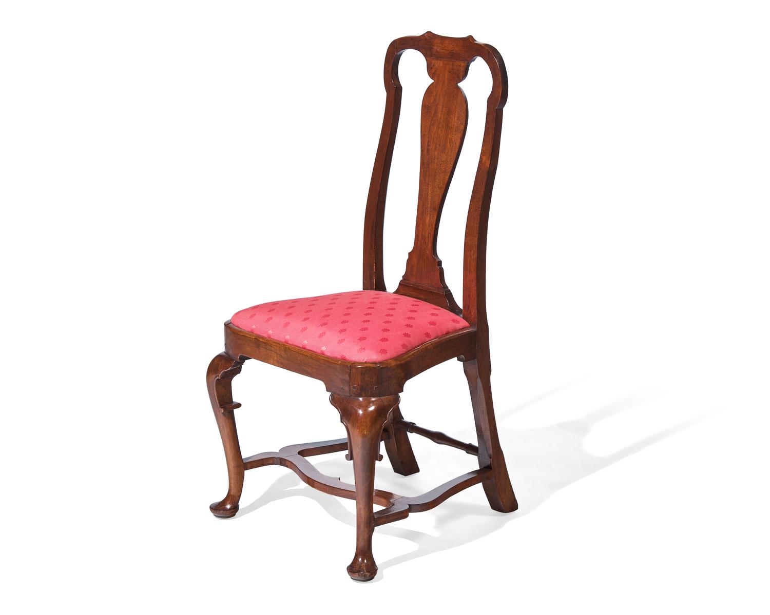The Eddy Family Set of Six Queen Anne Walnut Compass-Seat Side Chairs