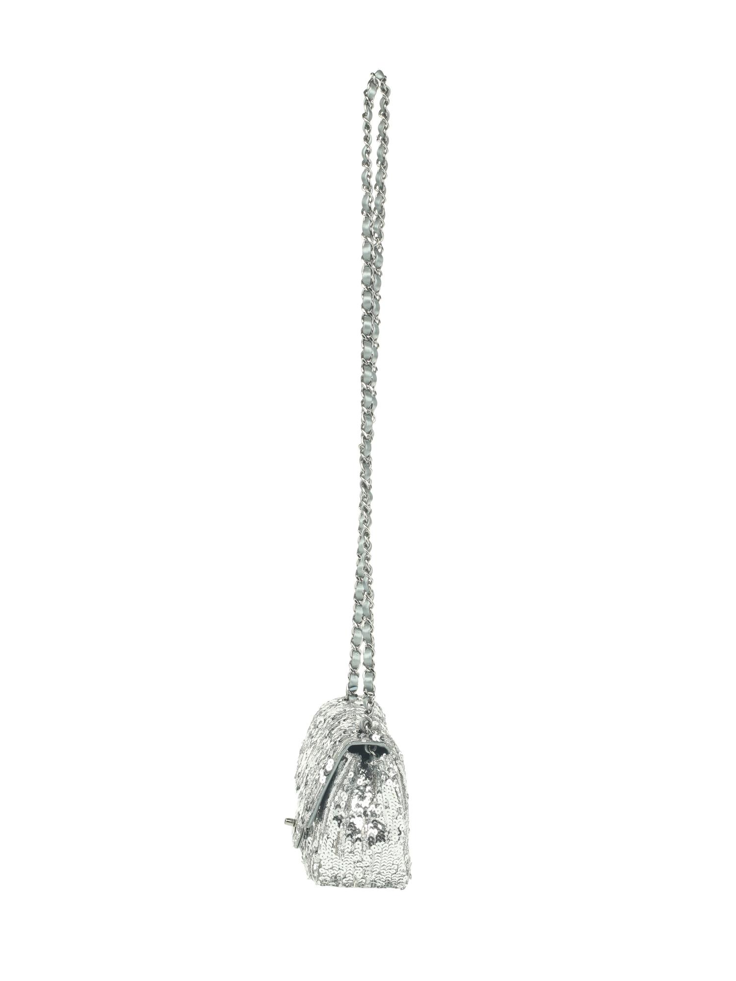 Chanel Silver Sequin Mini Flap Bag, 2020