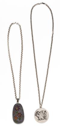 A Collection of Sterling Silver Pendant Necklaces, Taxco, 62.70 dwts.
