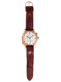 MAURICE LACROIX, 18K PINK GOLD REF. MP 7018 GMT 'MASTERPIECE DOUBLE RETROGRADE' WRISTWATCH