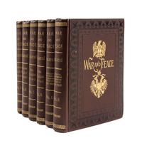 TOLSTOY, LEO. War and Peace. NY, 1886. 6 vols. First edition in English.