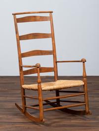 A Shaker Rush-Seat Rocker