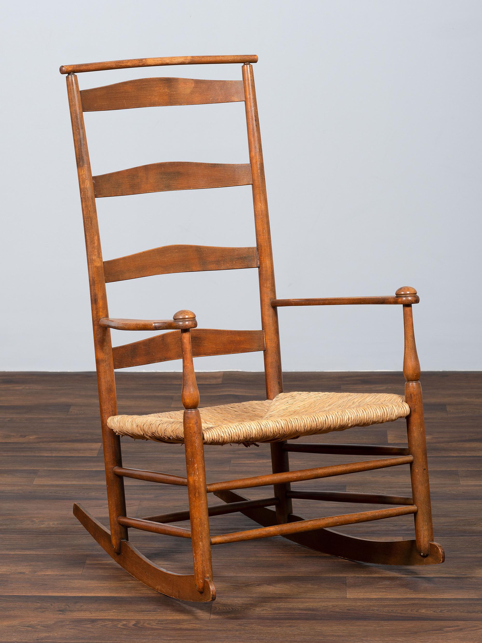 A Shaker Rush-Seat Rocker