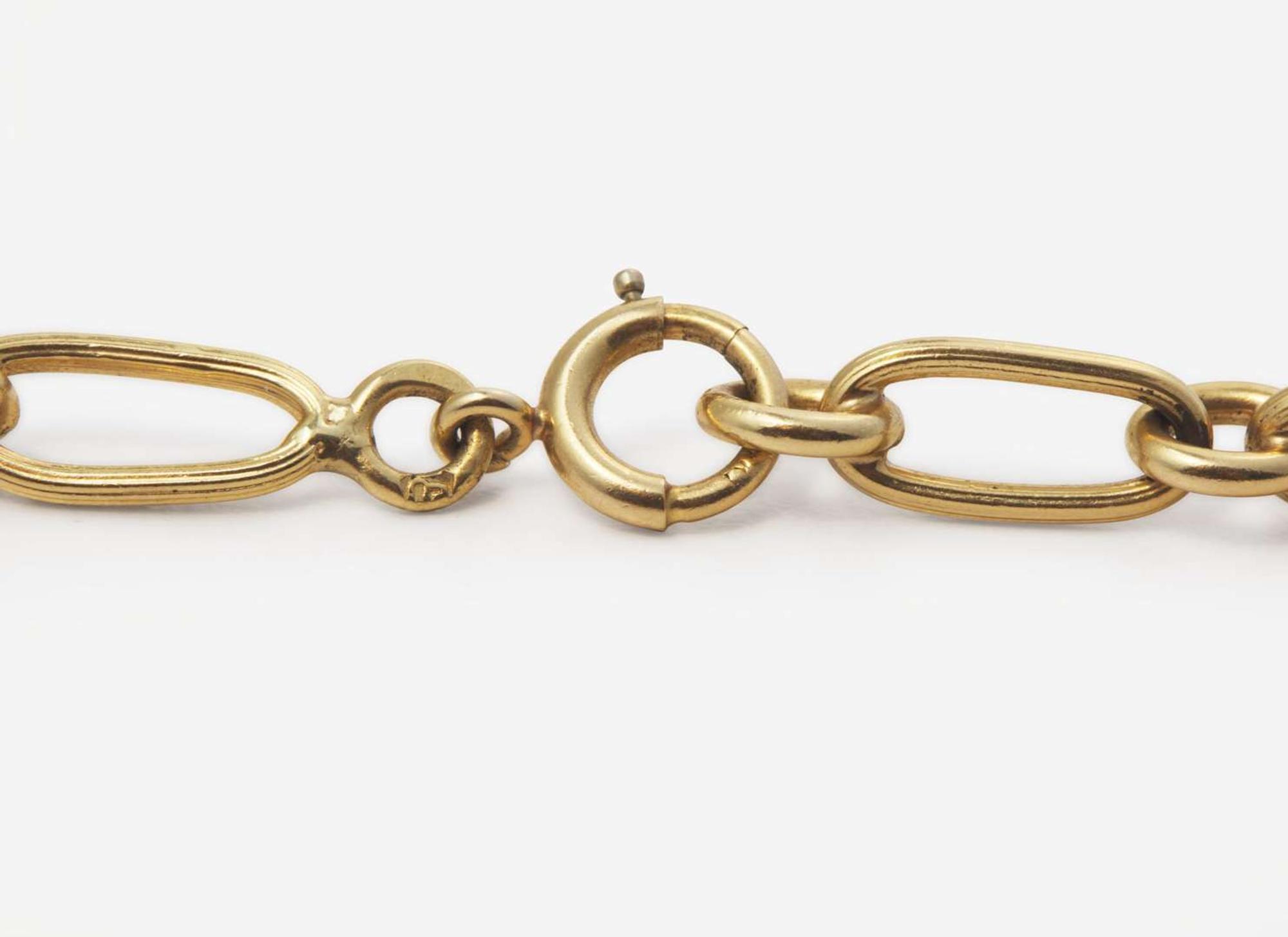A 14K Yellow Gold Oval Link Necklace