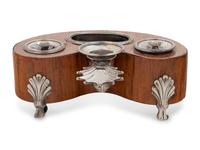 A French Silver Mounted Ink and Candle Stand