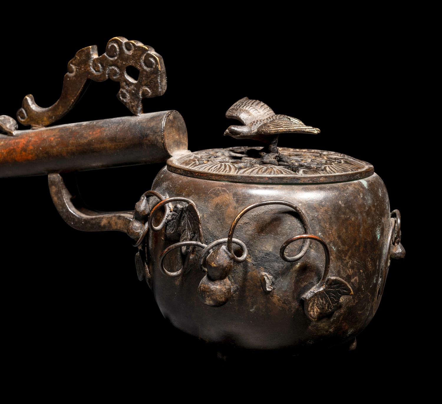 Three Japanese Bronze Incense Burners