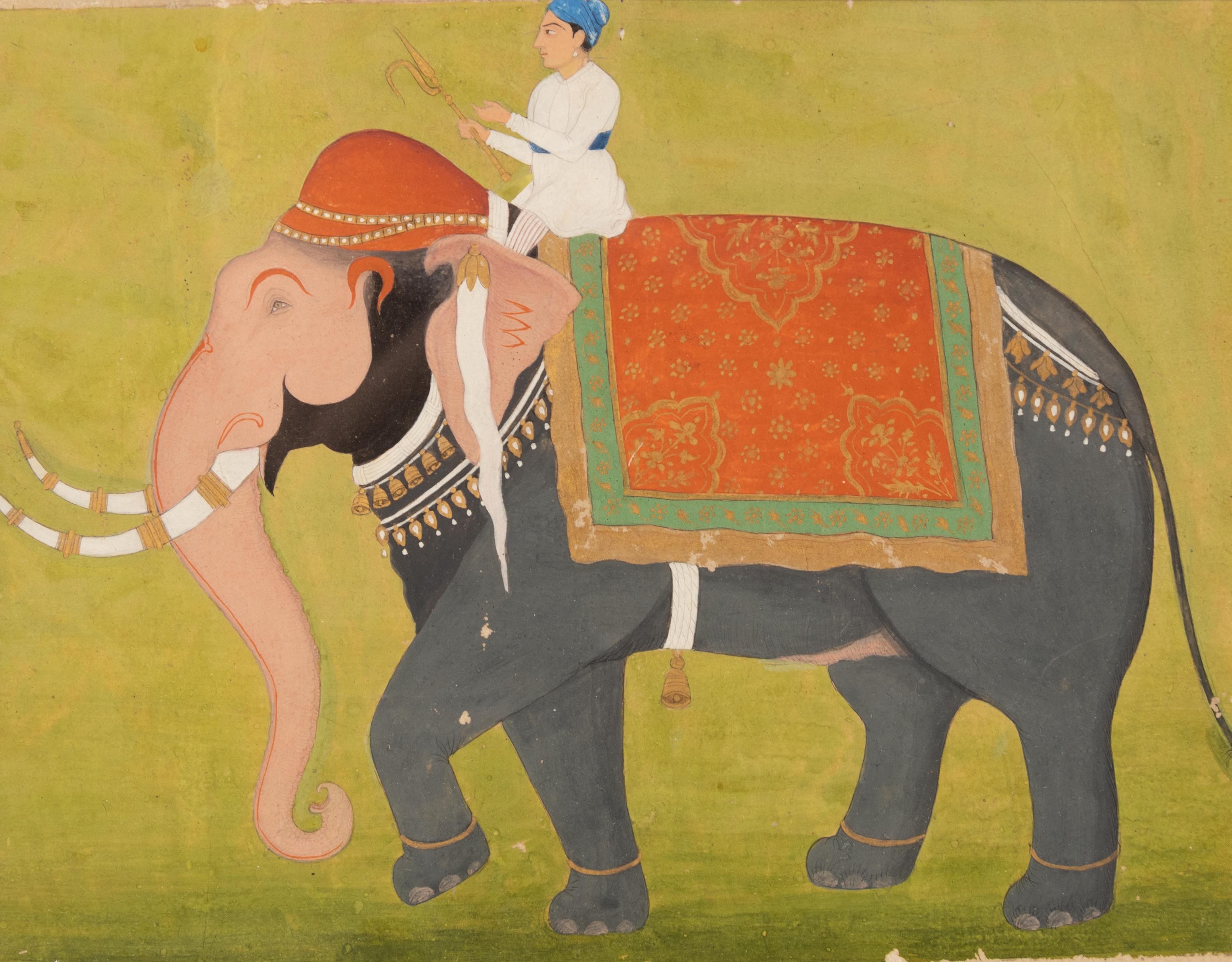 Two Indian Paintings Depicting Figures and Animals