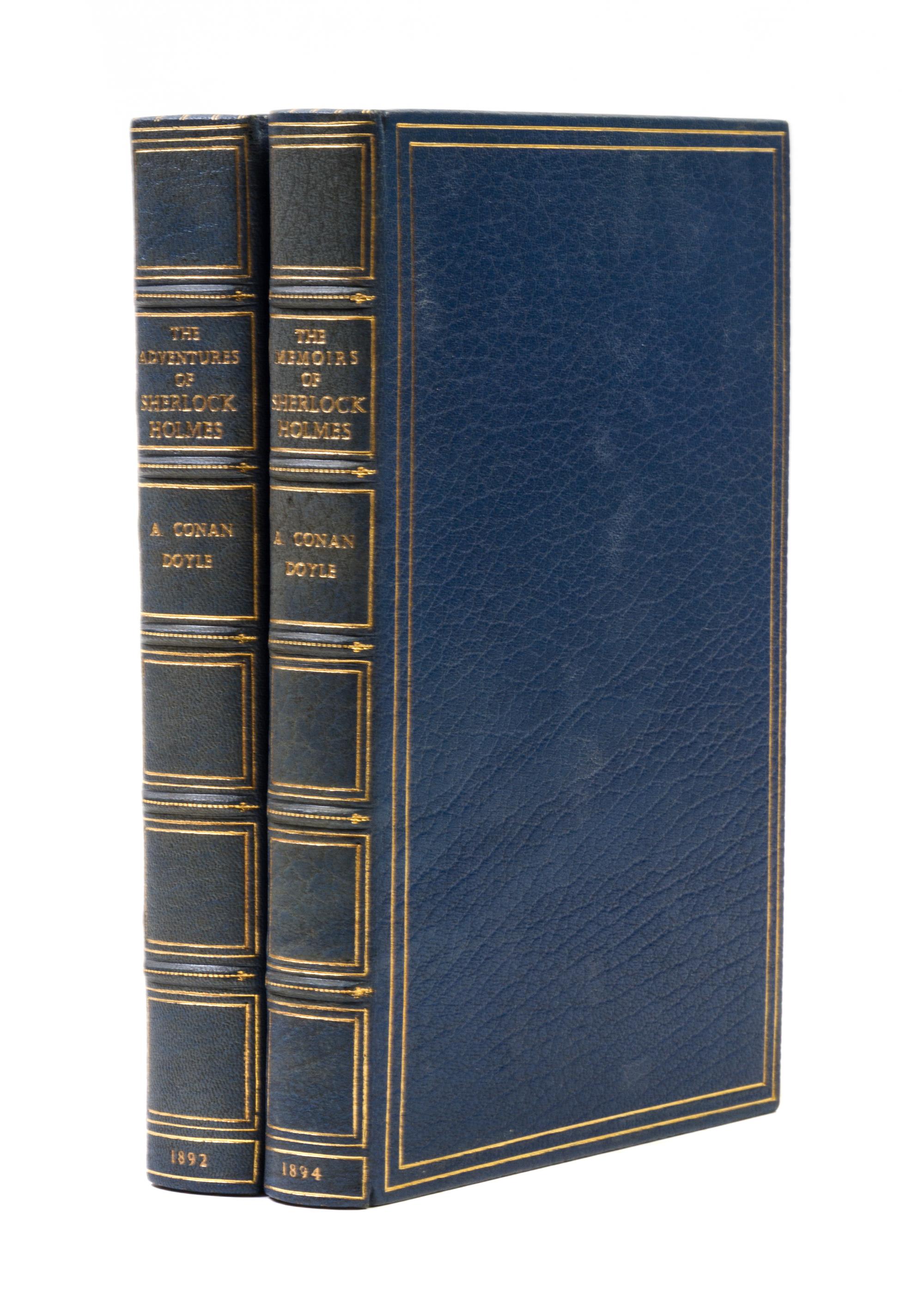 DOYLE, ARTHUR CONAN. The Adventures of Sherlock Holmes, with Memoirs of Sherlock Holmes. London, 1892-94. 2 vols. 1st ed.