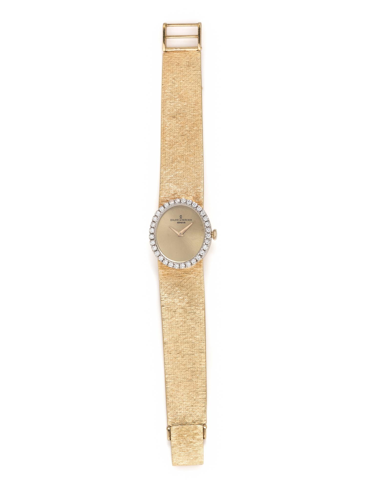 BAUME & MERCIER, 18K YELLOW GOLD AND DIAMOND WRISTWATCH