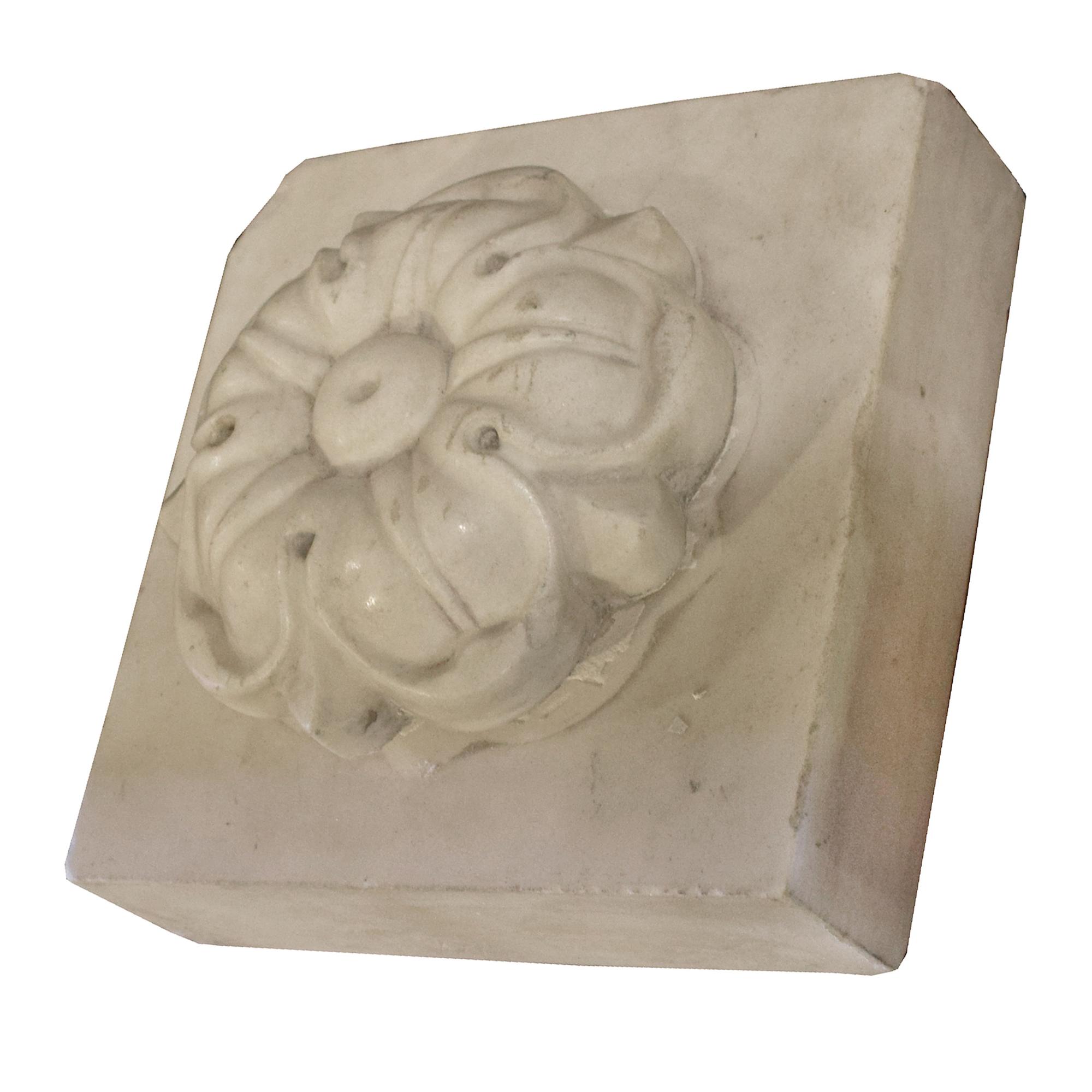 A Pair of Carved Marble Plinths 6" W x 3" D x 6" H, — France, Circa 1900