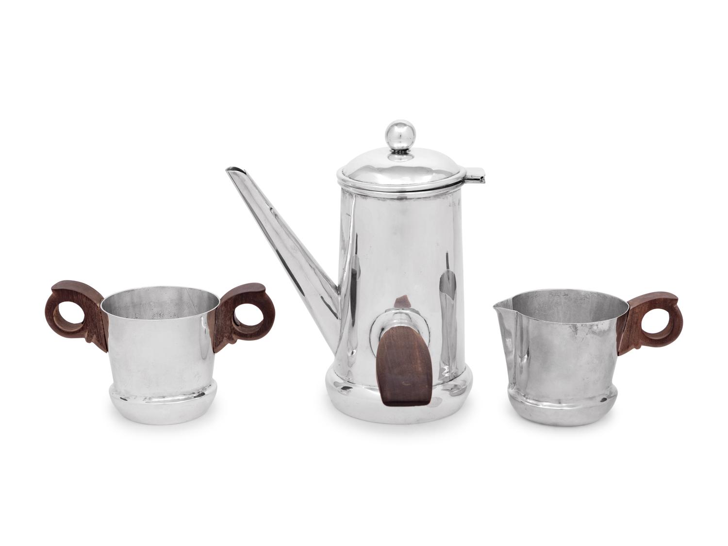 A William Spratling Silver Three Piece Coffee Service