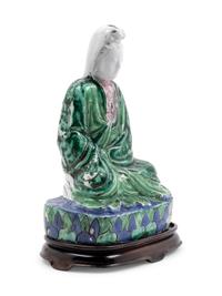 A Chinese Famille Verte Figure of Guanyin