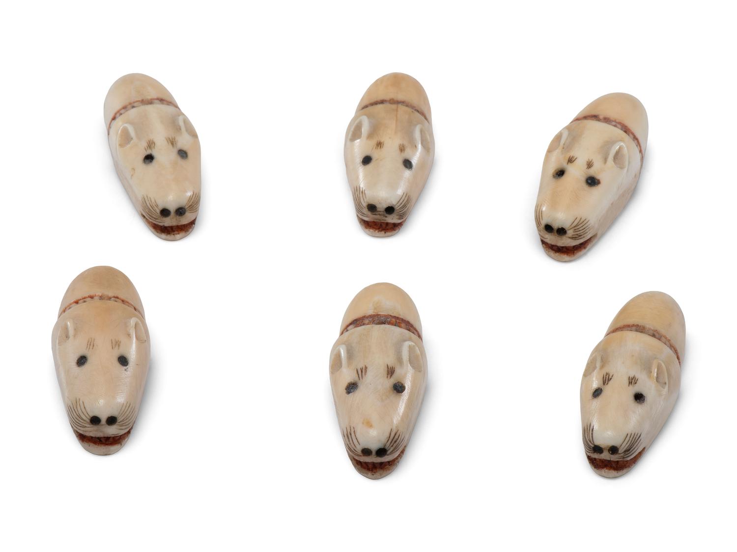 Iñupiat Carved Polar Bear Toggles / Buttons