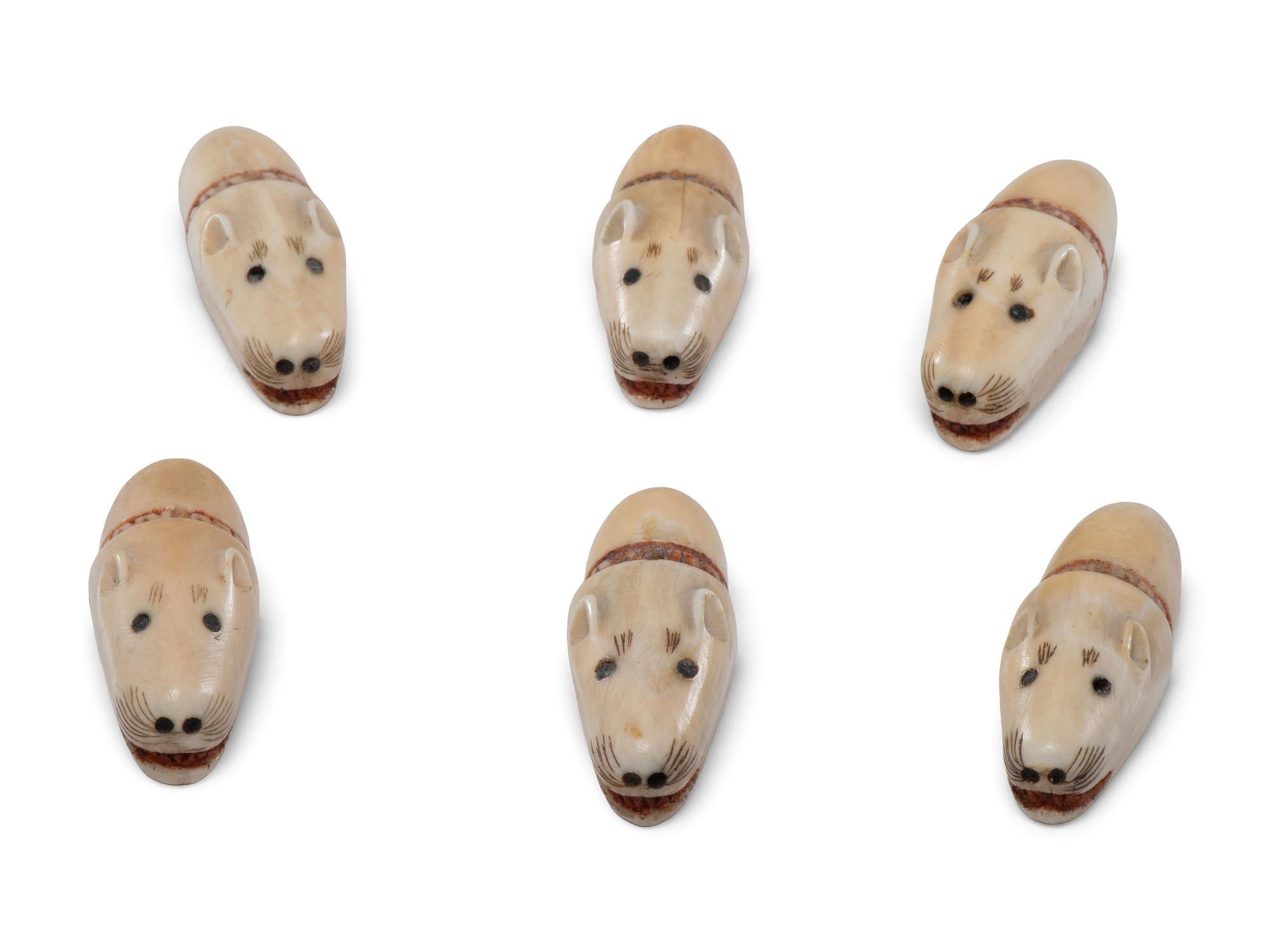 Iñupiat Carved Polar Bear Toggles / Buttons
