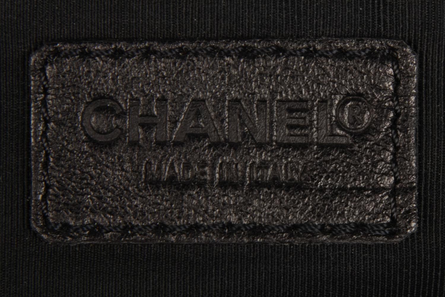 Chanel Black Suede Shoulder Hobo Bag