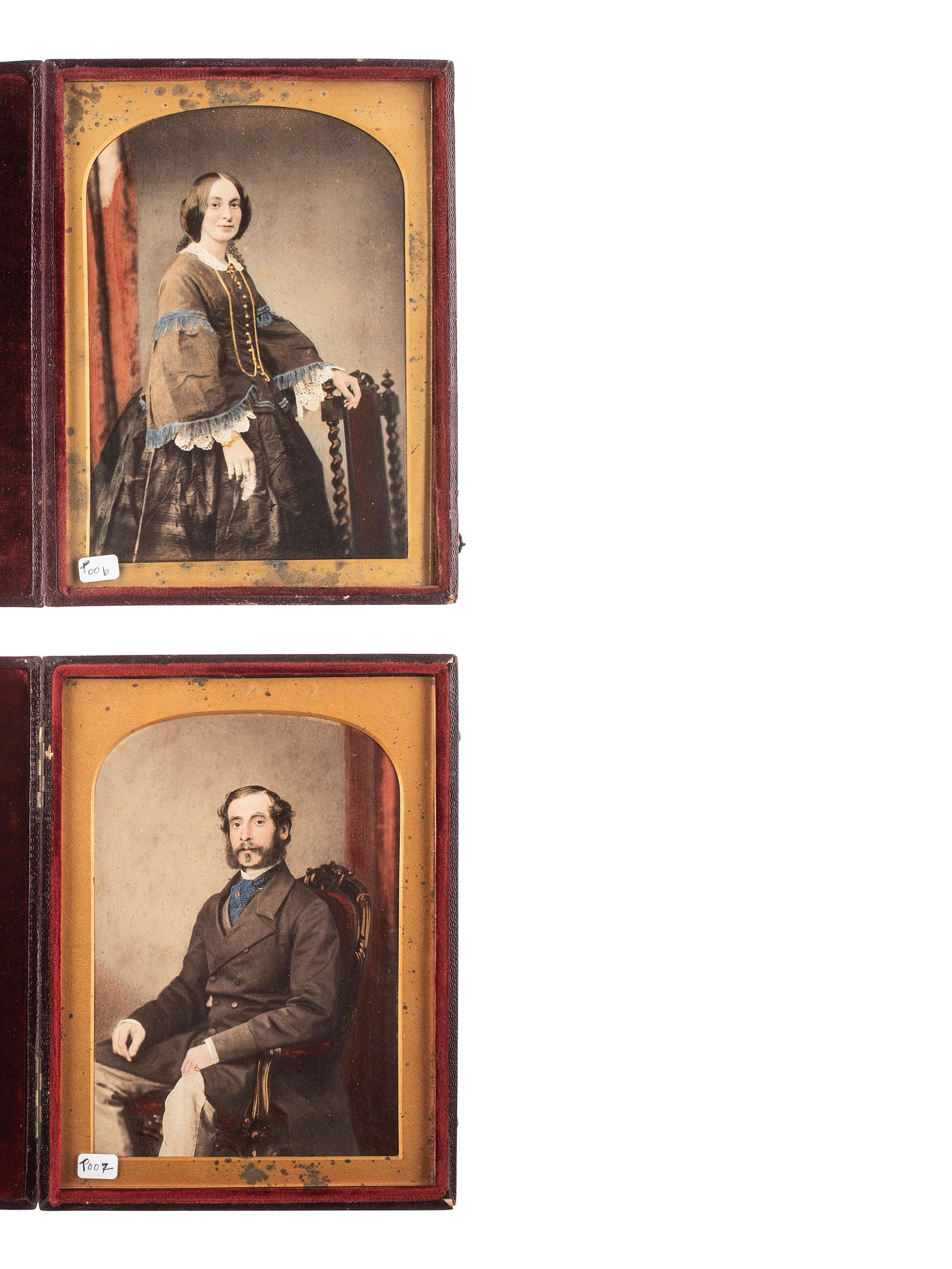 [EARLY PHOTOGRAPHY]. 35 assorted images including paper, tintype, ambrotype, and daguerreotype portraits.