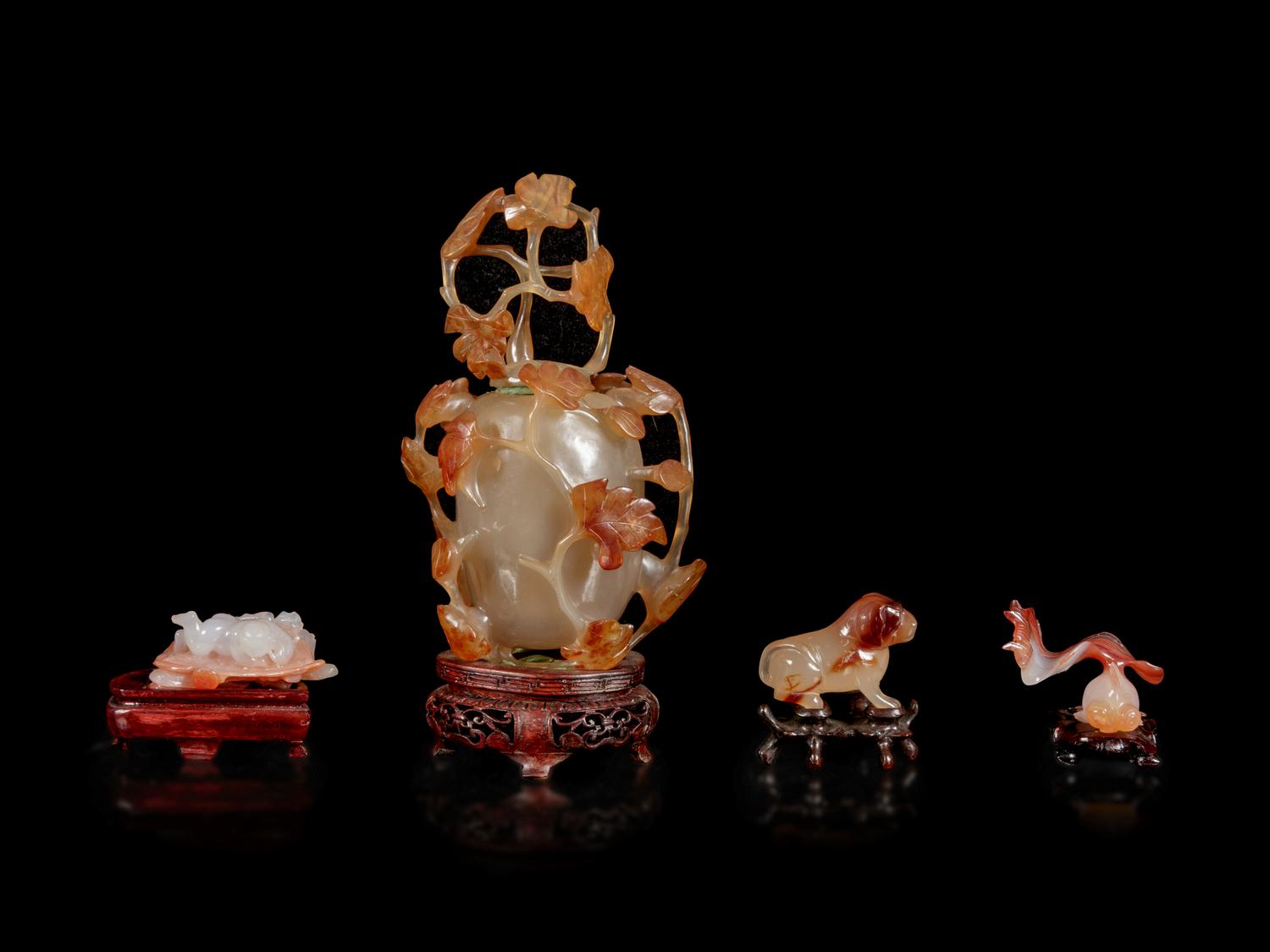 Four Chinese Carved Agate Articles