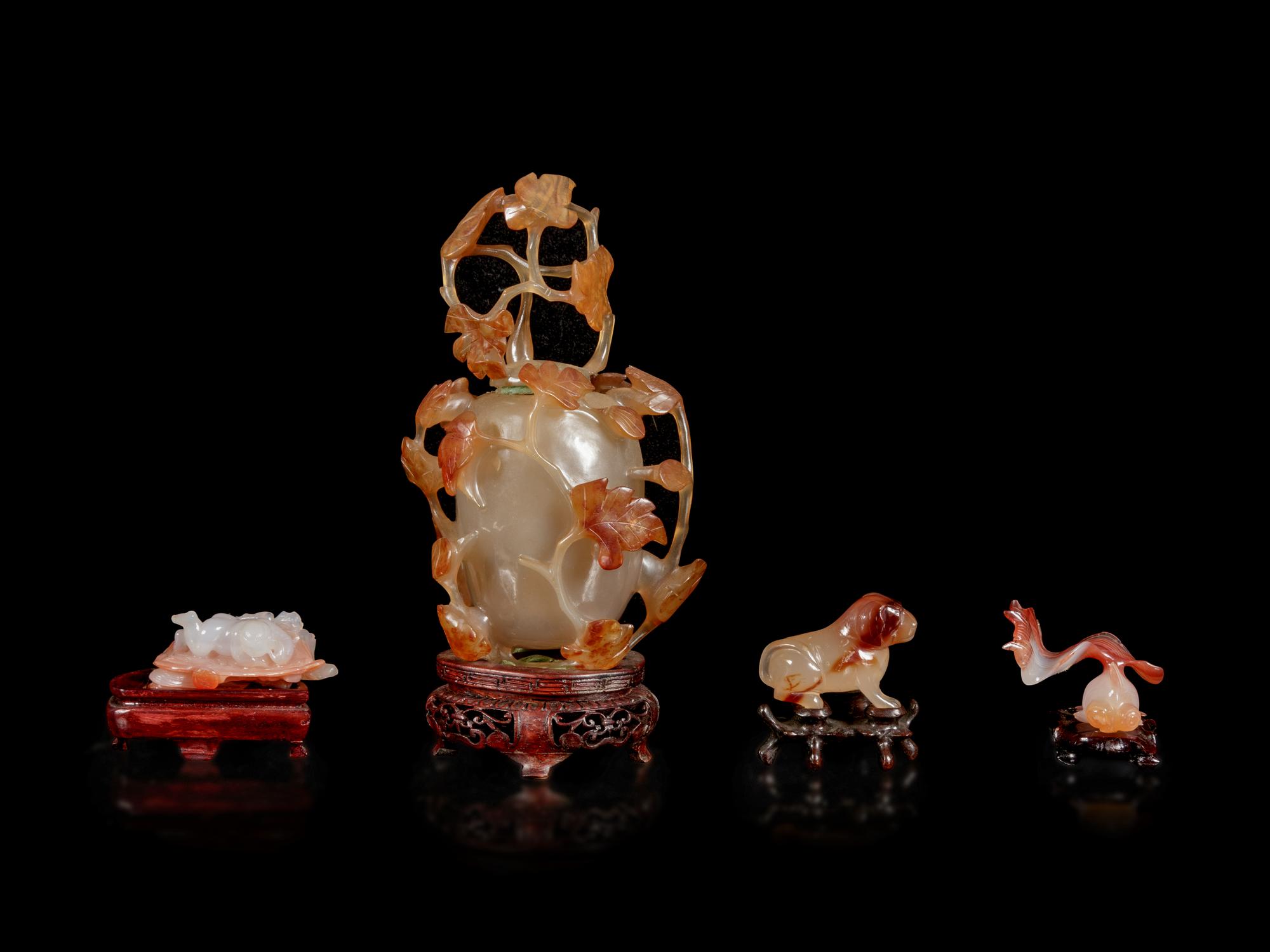 Four Chinese Carved Agate Articles