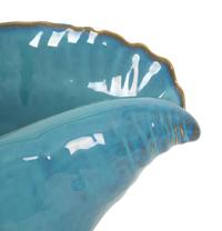 A Roseville Blue Glazed Porcelain Model of a Conch Shell