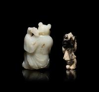 Two Chinese Carved Jade Figures