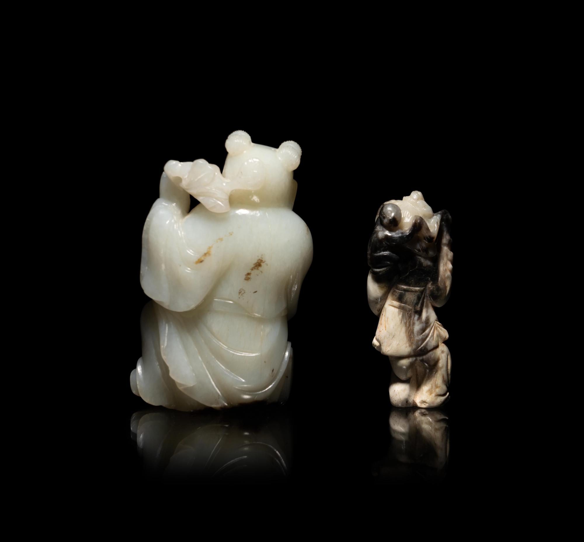 Two Chinese Carved Jade Figures