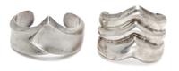 A Collection of Sterling Silver Cuff Bracelets, 148.30 dwts.