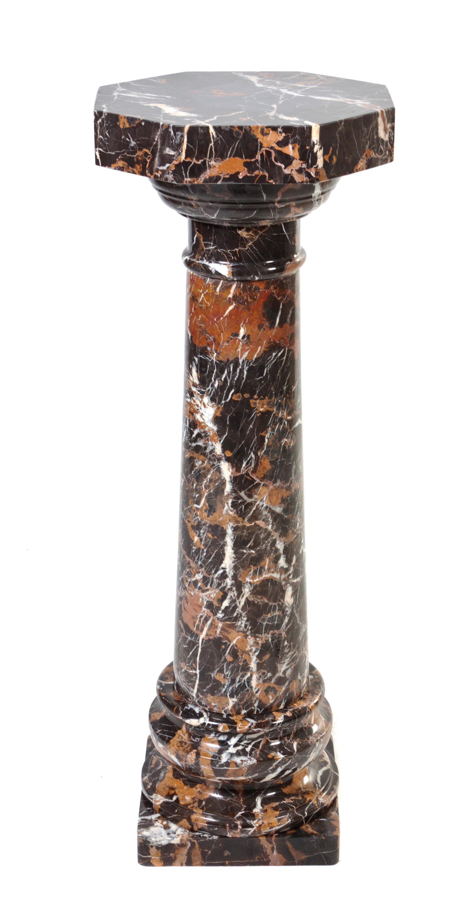 A Continental Marble Pedestal, Height 43 1/8 inches.