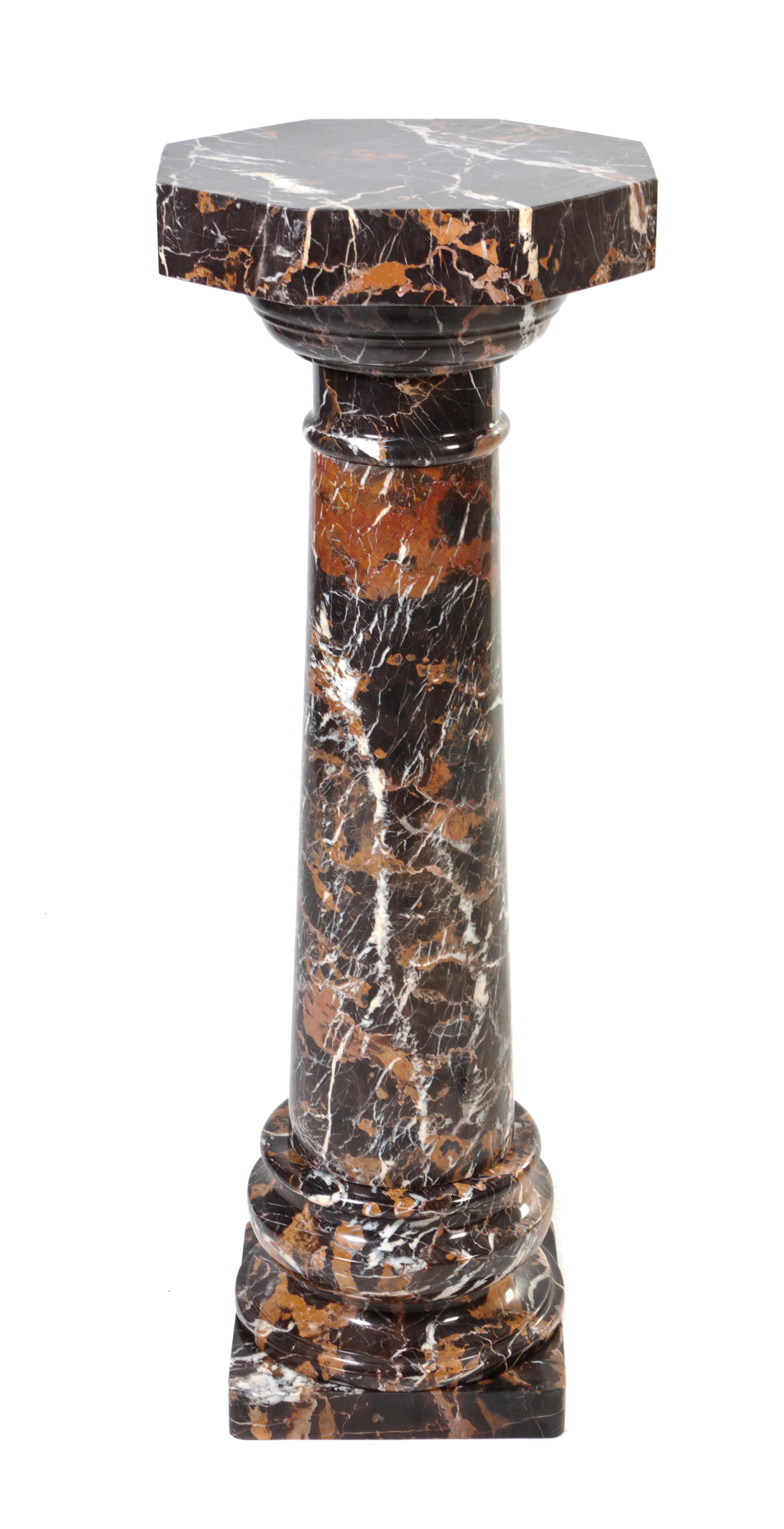 A Continental Marble Pedestal, Height 43 1/8 inches.