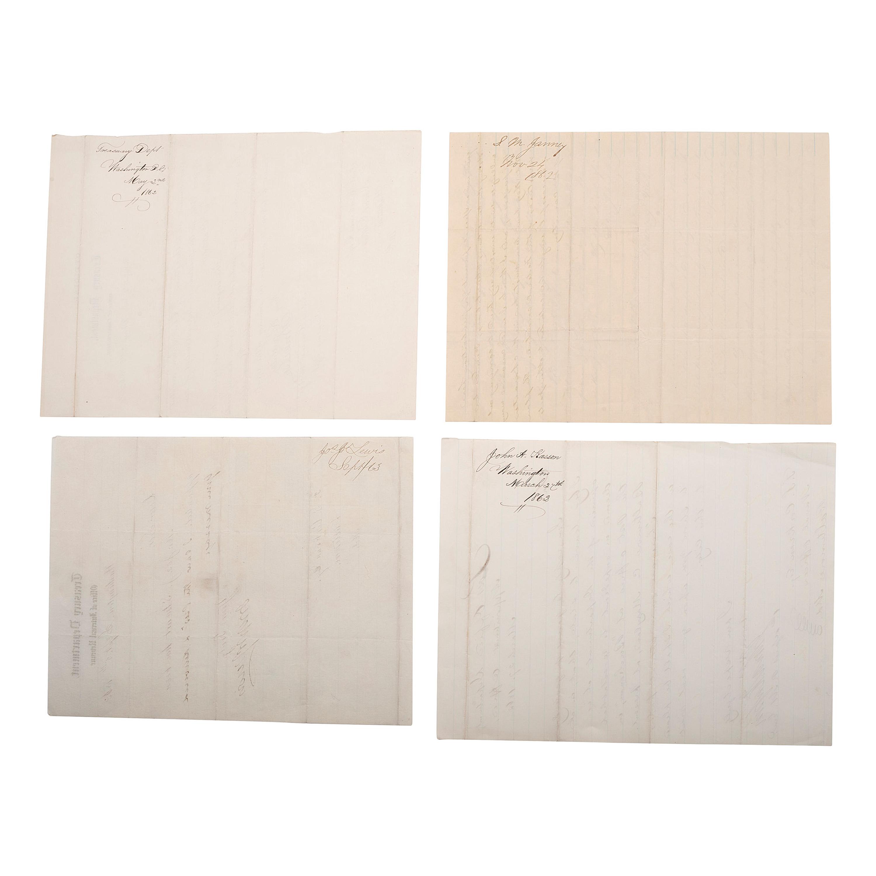 BLAIR, Montgomery (1813-1883) and CORKRAN, Francis S. (1816-1886). A group of 7 documents related to Montgomery Blair, Francis Corkran, and political patronage during the Lincoln Administration, comprising:
