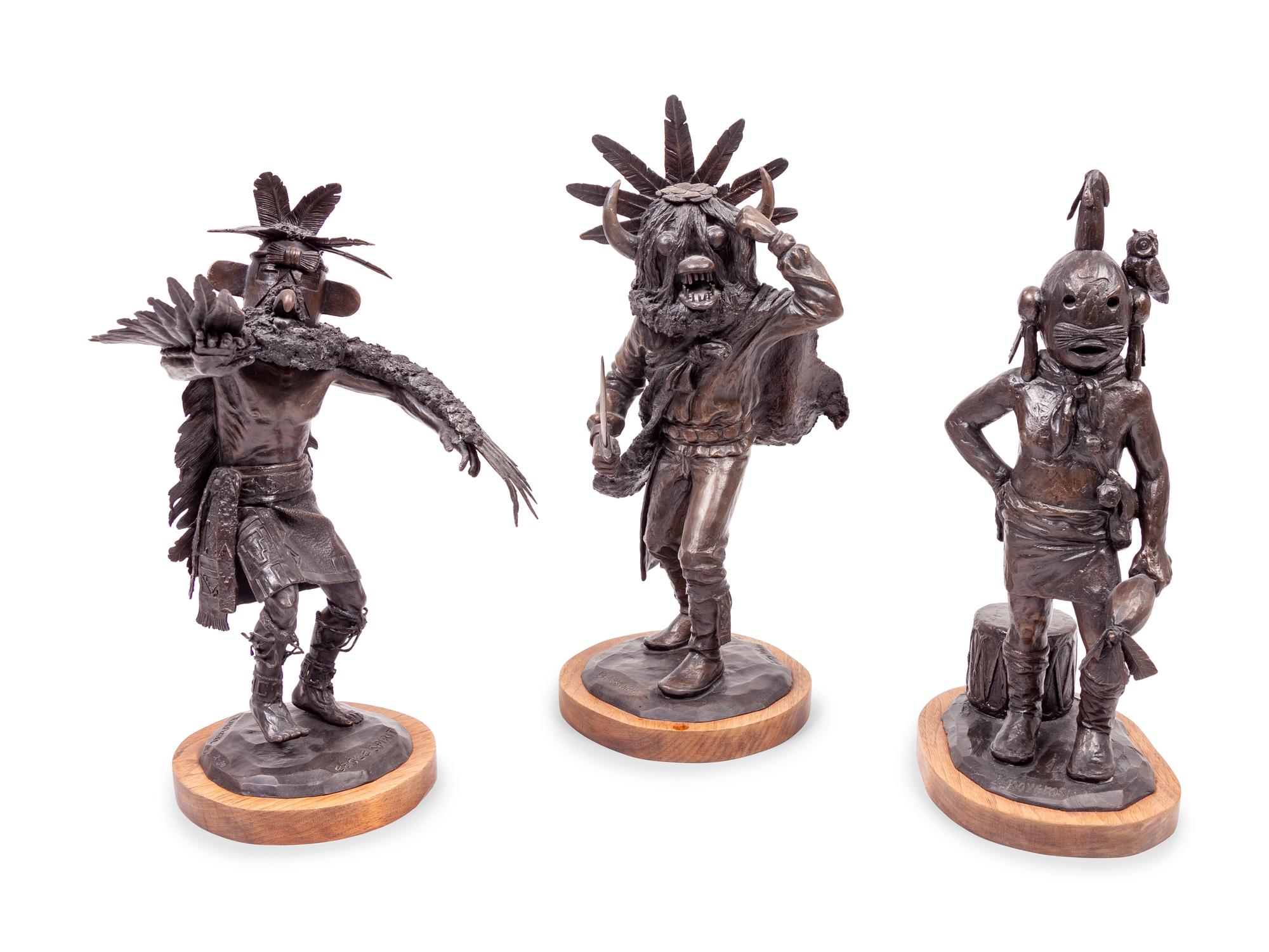 Three Works: Black Ogre , edition 25/30, 1980; Eagle Spirit , edition 2/30; Koyemsi , edition 25/30, 1982