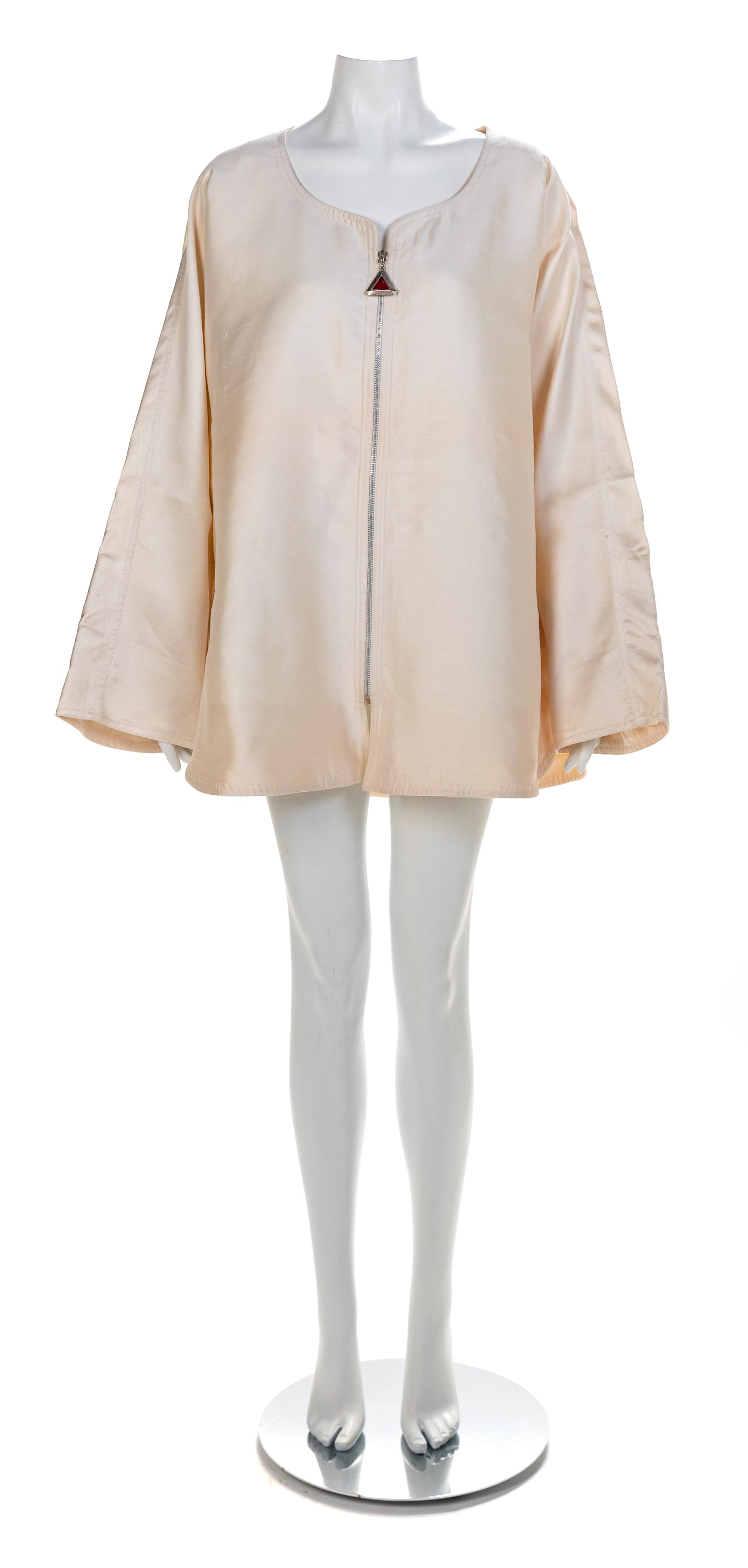 Gianni Versace Oversized White Silk Jacket, 1990s No size label