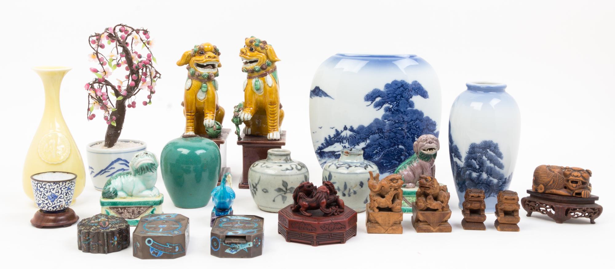 A Group of 44 Chinese Porcelain Articles Height of tallest 12 1/8 inches.