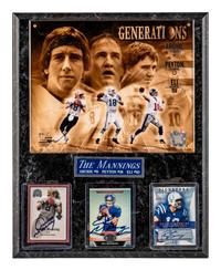 A Group of Manning Family Signed Autograph Football Cards