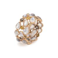 MOONSTONE AND COLORED DIAMOND BAND