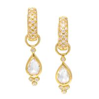 A Pair of Yellow Gold and Diamond Earrings, 2.95 dwts.