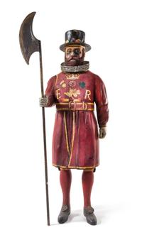 A Painted Composite Figure of a Beefeater Height overall 76 inches. — EARLY 20TH CENTURY