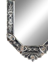 A Venetian Etched Glass Mirror