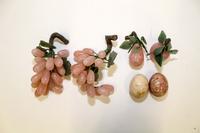 A Group of Hardstone Fruit. Width of largest 6 1/2 inches.