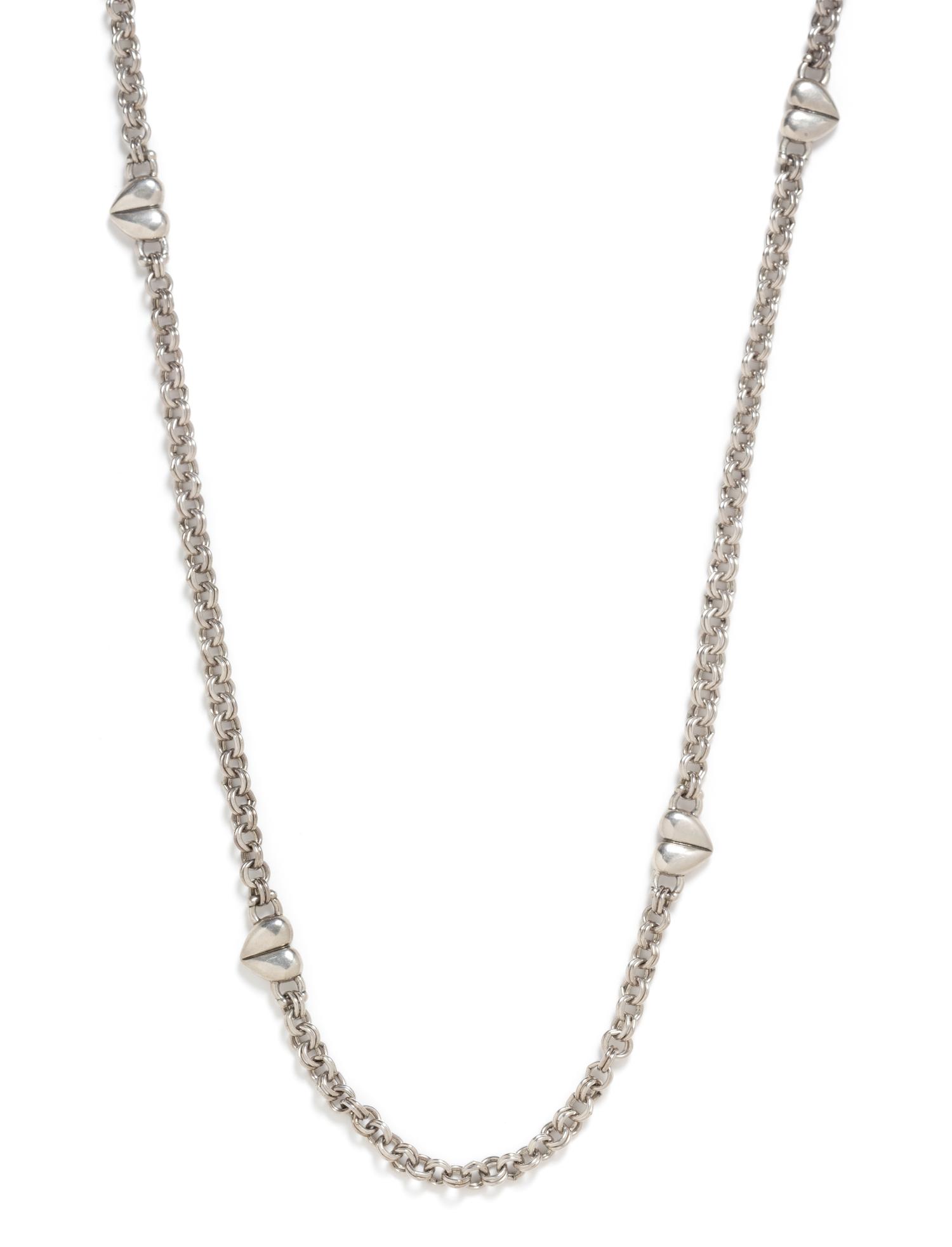A Sterling Silver Longchain Heart Motif Longchain, Kieselstein-Cord, Circa 1998, 70.80 dwts.