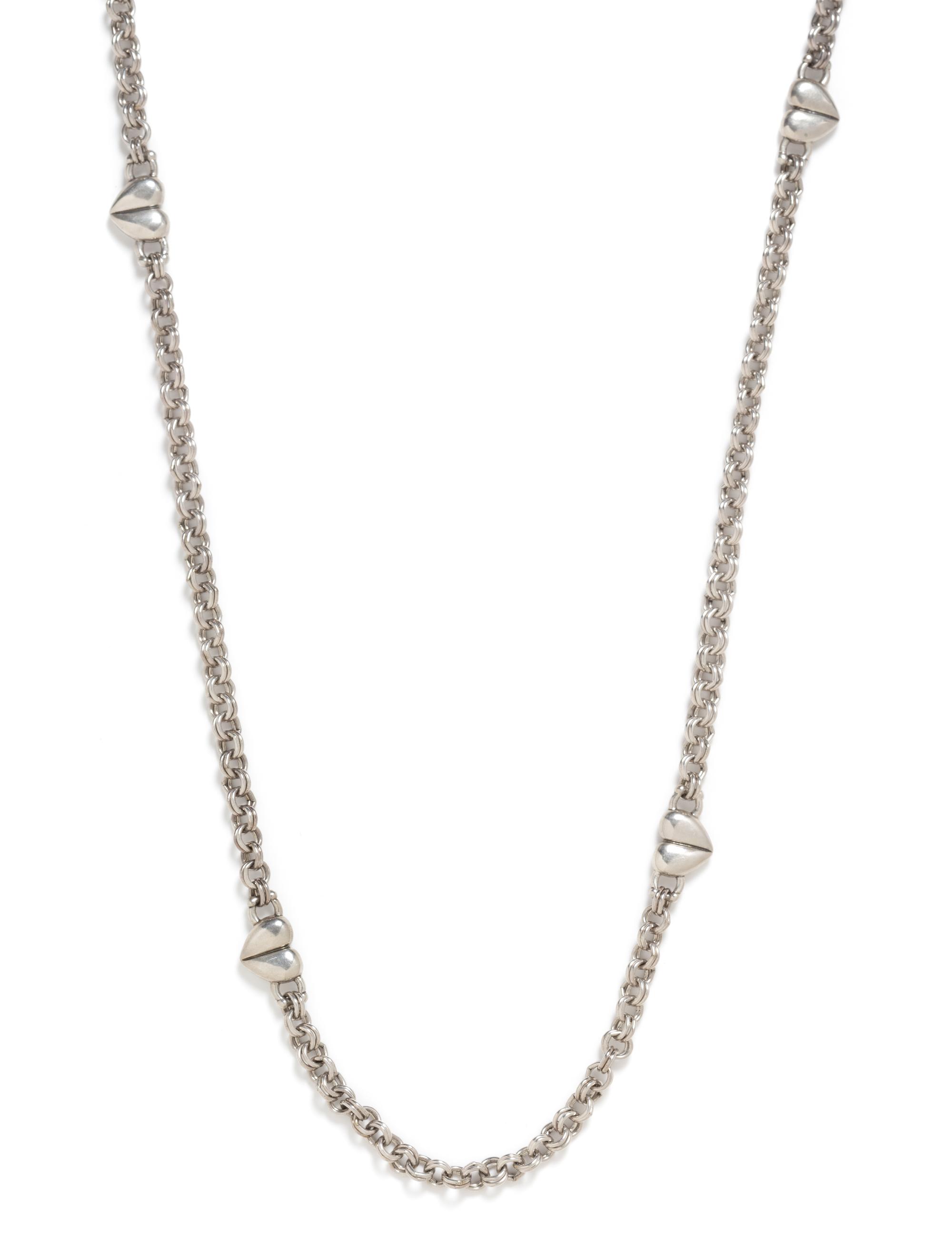 A Sterling Silver Longchain Heart Motif Longchain, Kieselstein-Cord, Circa 1998, 70.80 dwts.