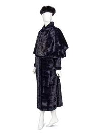 J. Mendel, Navy Ermine Fur Coat & Headband