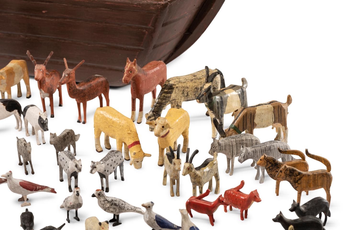 A Large Noah’s Ark with Lift-Off Cover and Large Number of Paired Animals