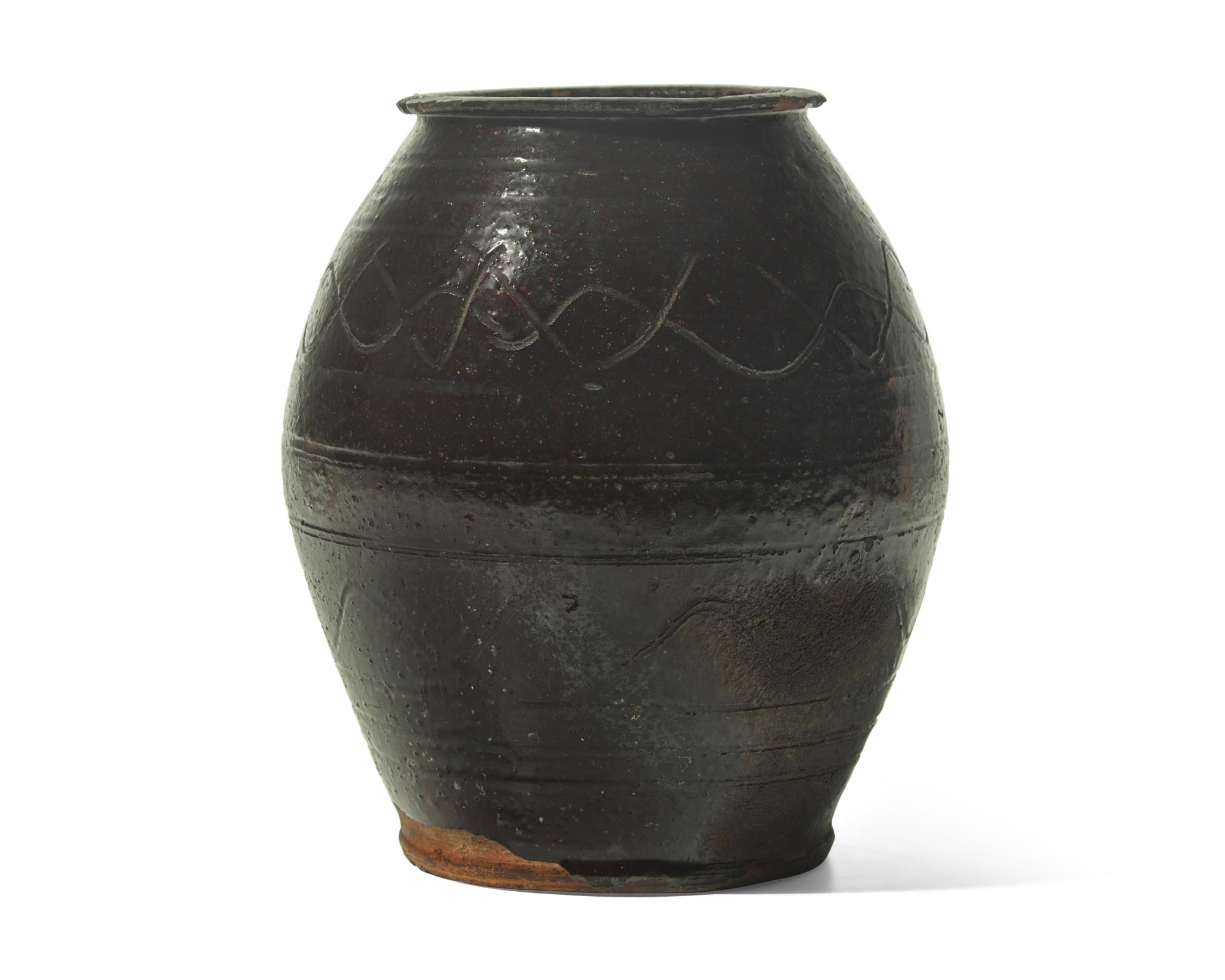 A Manganese-Glazed and Sgraffito-Decorated Jar, Pennsylvania, 19th Century