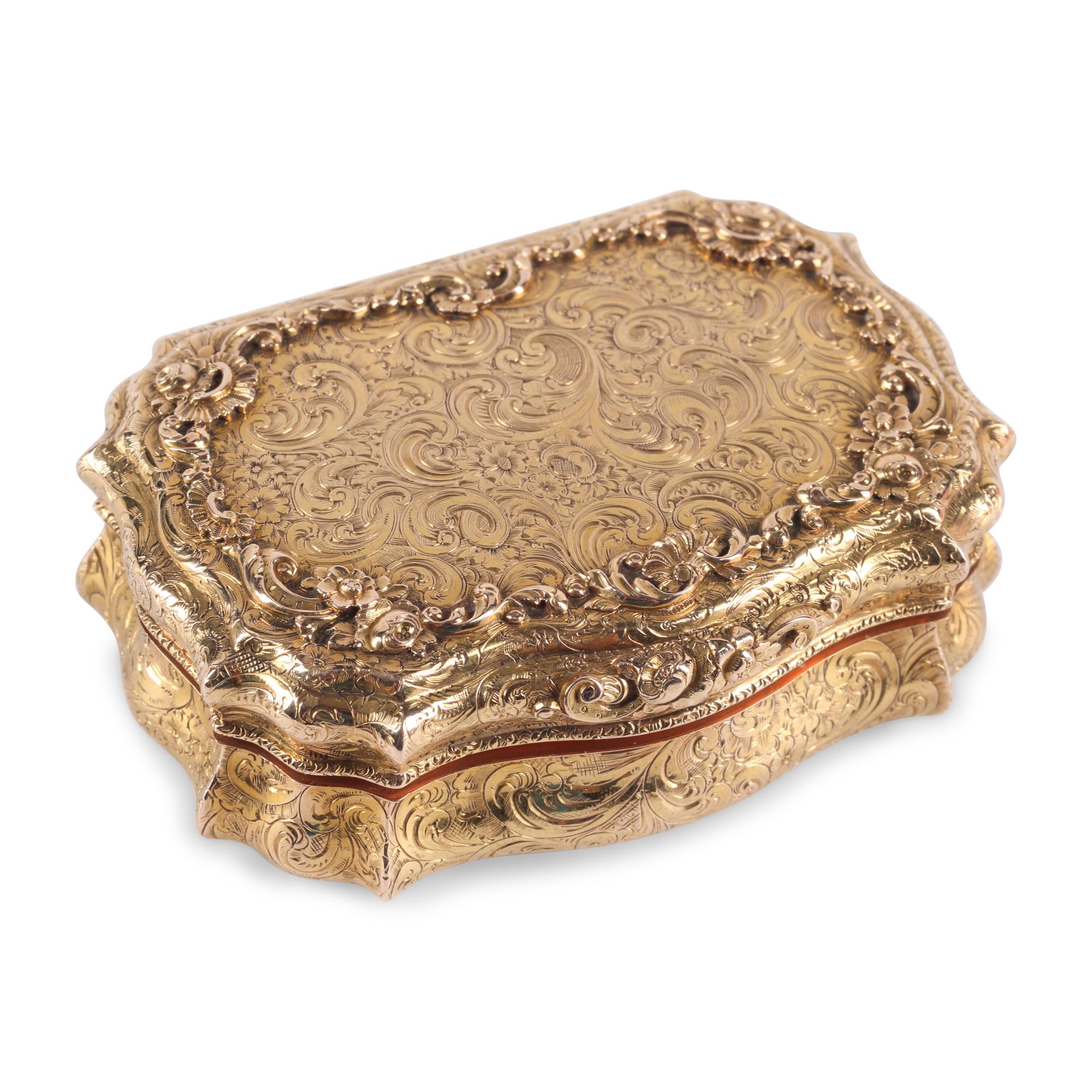 A German 14-Karat Gold Snuff Box