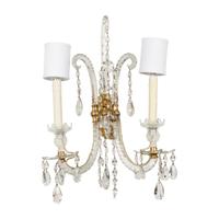A Pair of Cut Glass Two-Light Sconces