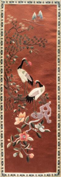 Six Chinese Embroidered Silk Panels