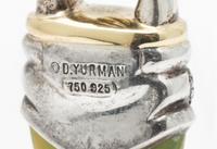 A Sterling Silver, 18 Karat Yellow Gold, Peruvian Opal and Diamond 'Capri' Demi-Parure, David Yurman, 13.20 dwts.