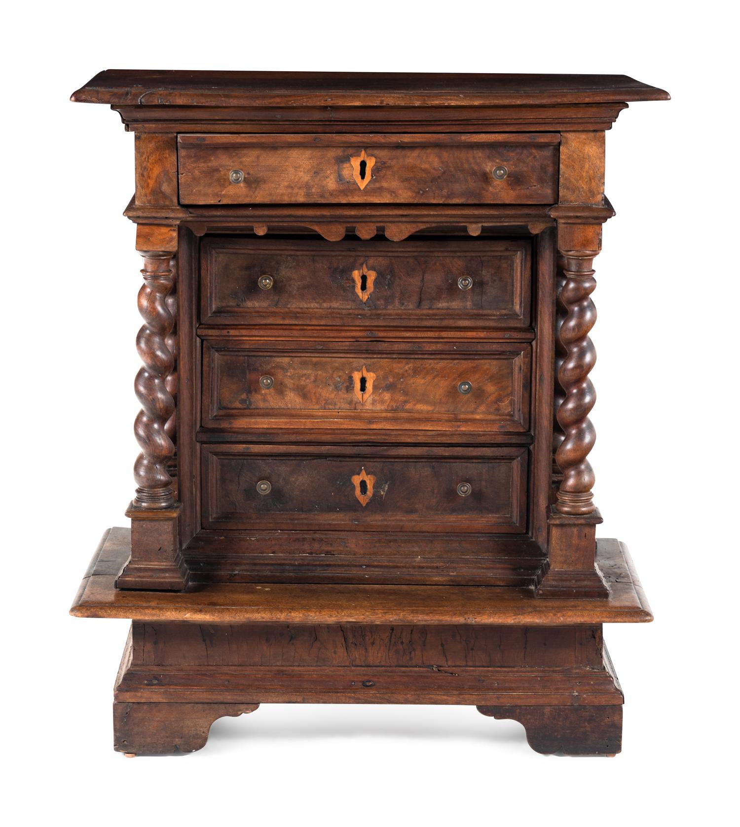 A Spanish Baroque Walnut Side Chest
