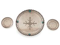 Navajo Stamped Silver Dishes