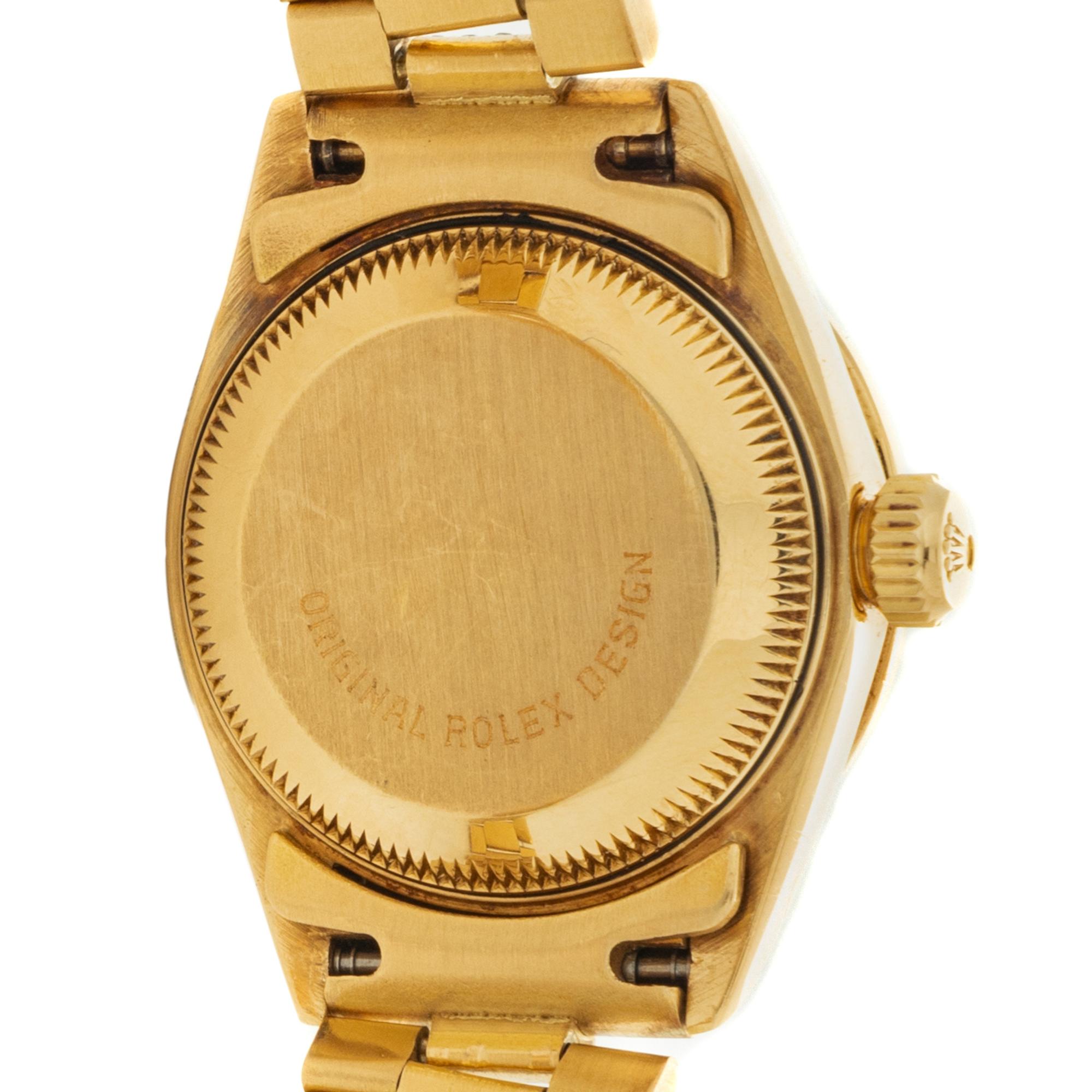 ROLEX, REF. 69068 18K YELLOW GOLD, DIAMOND, AND RUBY 'LADY DATEJUST' WATCH WITH DIAMOND PRESIDENT BRACELET